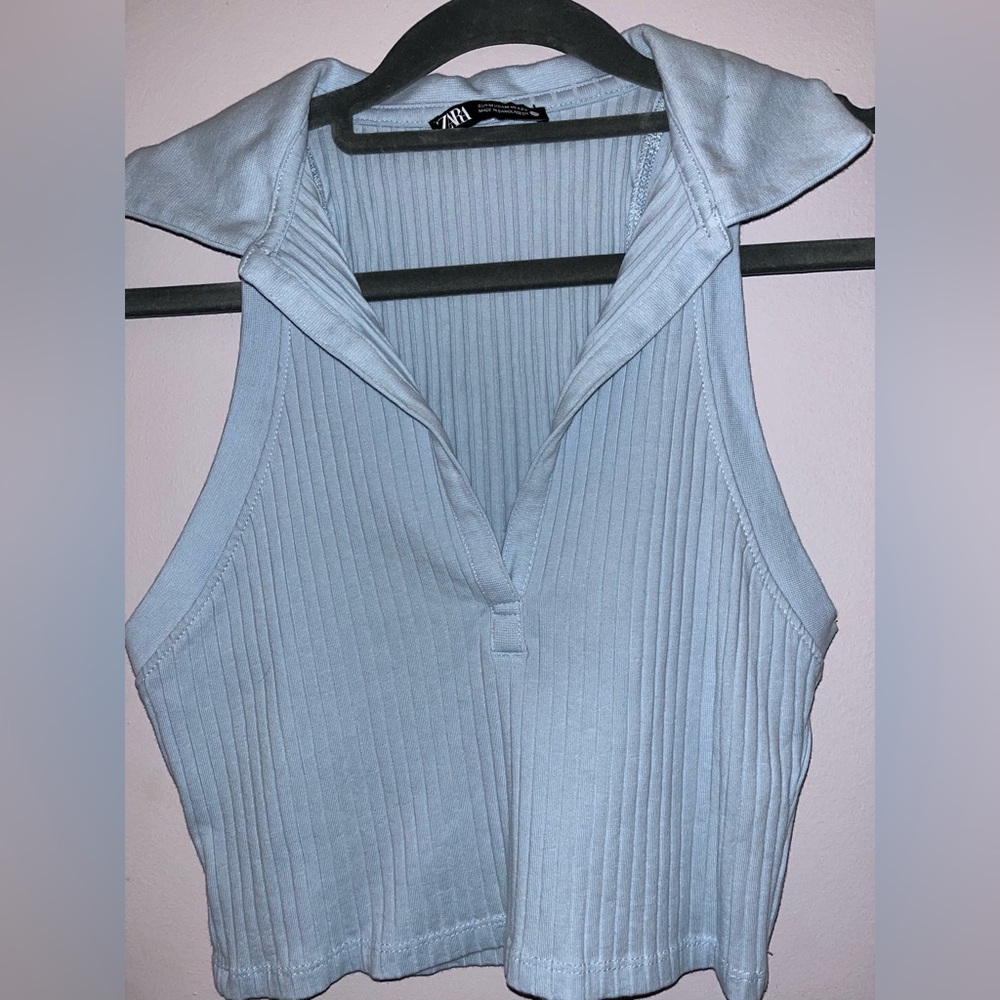 Blue Zara Crop Top